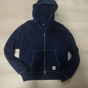 Stussy Dark Blue Zip-Up Men's Sweater